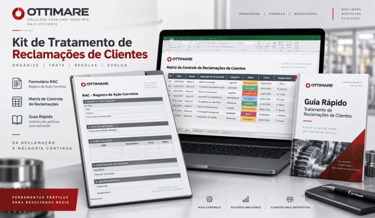 Kit de Tratamento de Reclamações de Clientes da OTTIMARE com RAC, Matriz de Controle e Guia Rápido